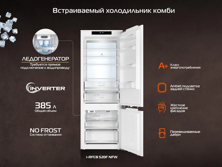 Новость на сайте hiberg. Ovio i-RFCB 520F NFW: технологии, которые сохраняют свежесть и эстетику кухни